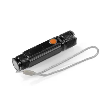 MAXXMEE Mini-Taschenlampe wiederaufladbar Schwarz