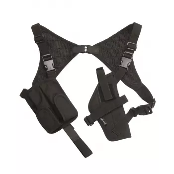 Schulterholster, Farbe: Schwarz, Rechts- und Linkshänder + Magazintasche, Cordura-Gewebe